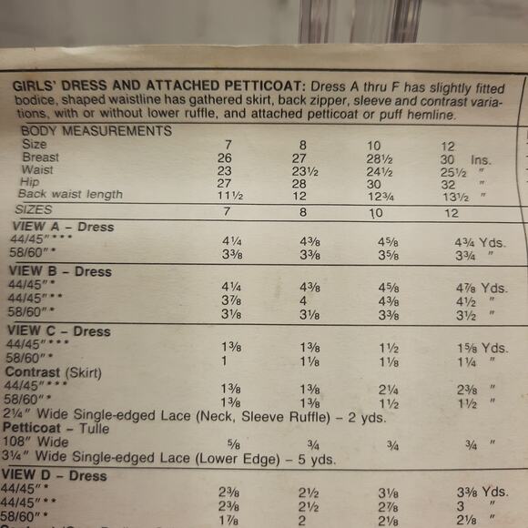 McCall's Sewing Pattern 3391 Fashion Basics for Kids Girl's Dresses Size 7 - Picture 6 of 7